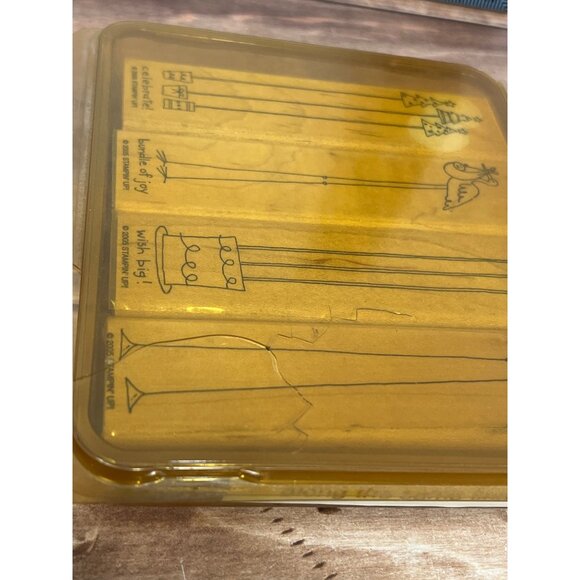 2005 STAMPIN' UP! ALONG THE SAME LINES Wood Mounted Rubber Stamp set of 4 - Picture 6 of 8